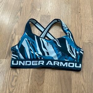 Under Armour Women's Blue Camo Polyester Athletic Sports Bra